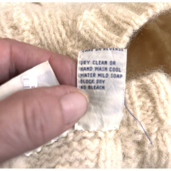 Vintage JG Hook Sweater Vest Cable Knit Cream Wool Hand Knit Shetland Fisherman - Picture 8 of 8